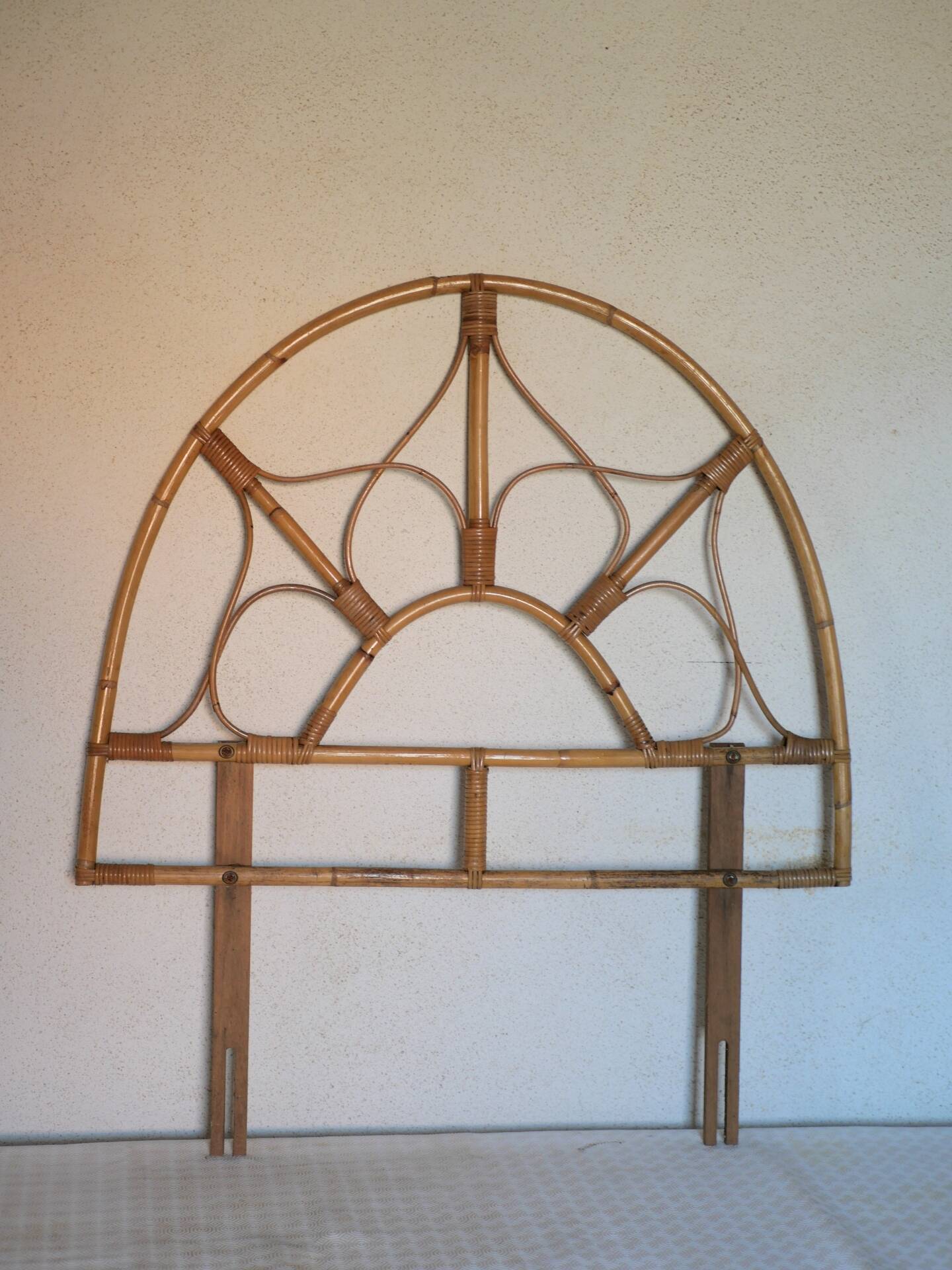 Pair of rattan headboards