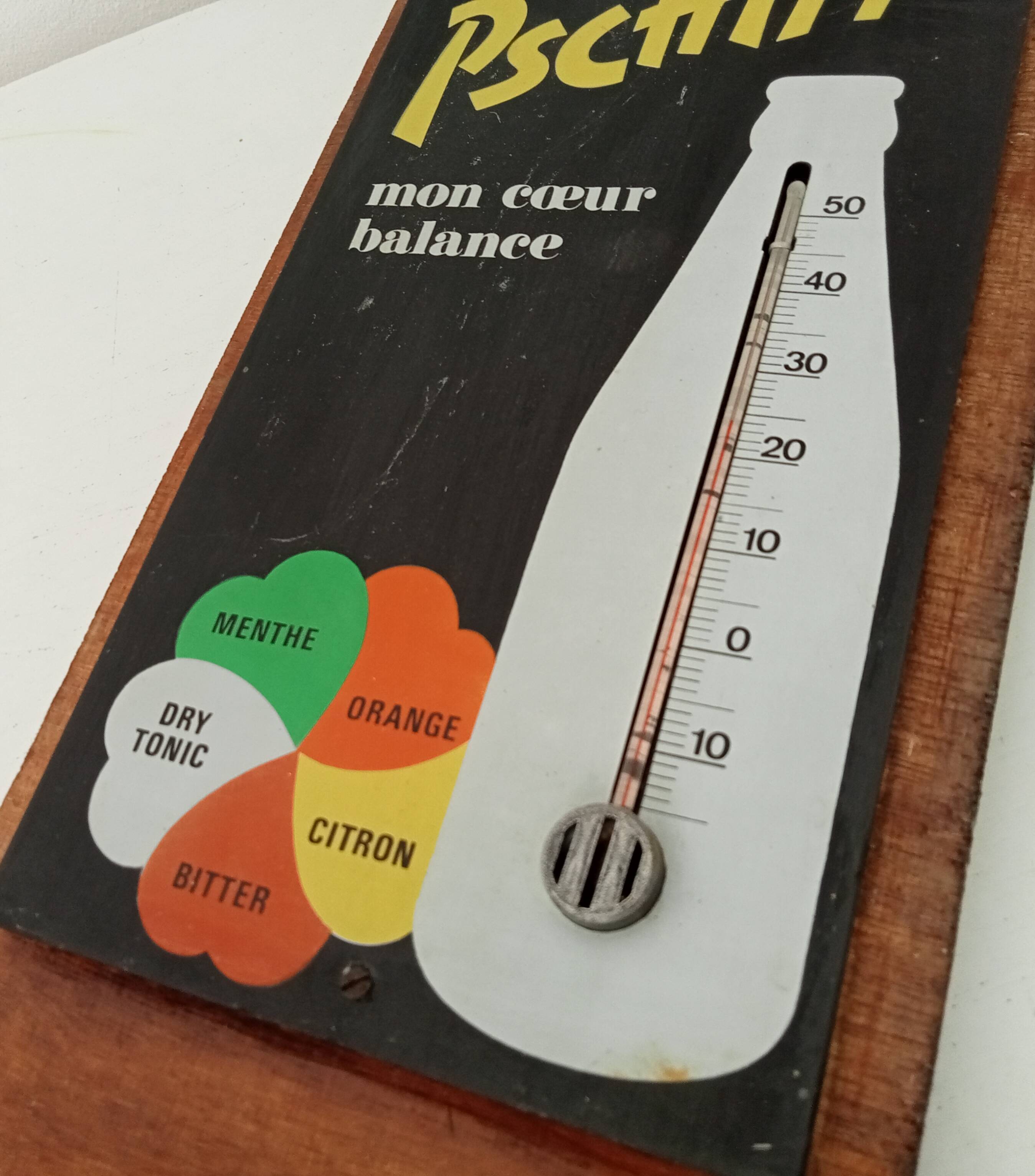 Pschitt soda advertising thermometer shelf 60s/70s
