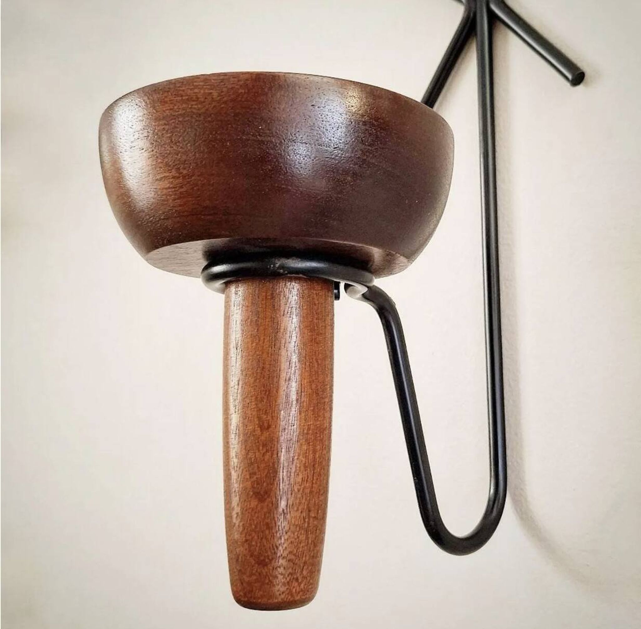 Vintage TEAK WALL SCONCE / lampett, candle holder, stylish, set of 4, 50s
