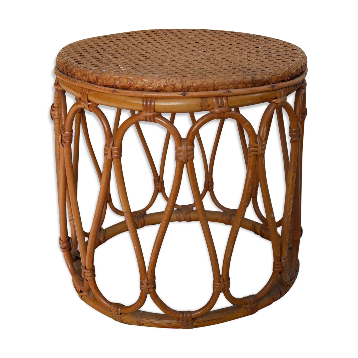 Stool vintage rattan