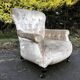 Napoleon III blackened wood toad armchair