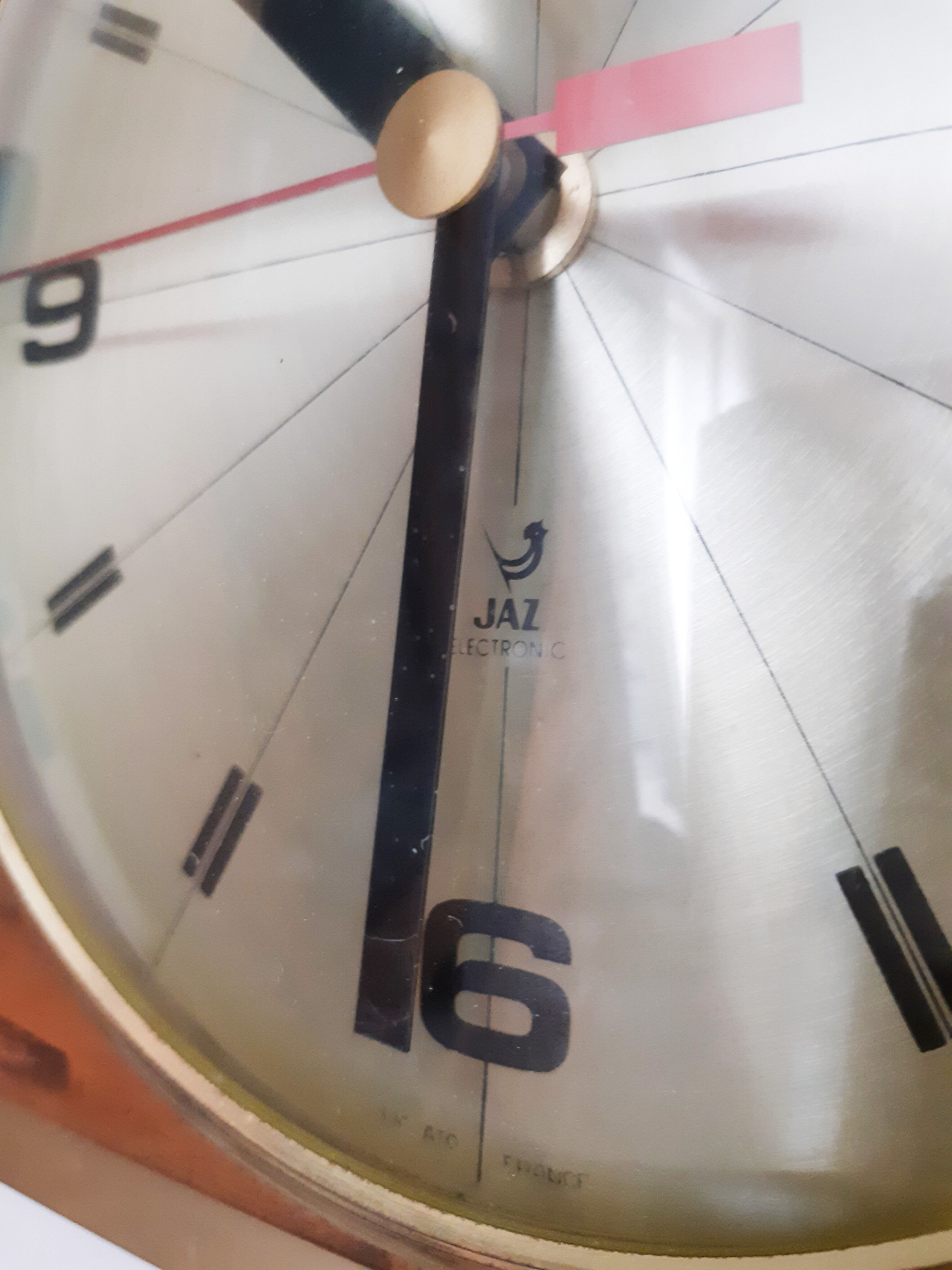 Vintage Jaz clock in formica and brass
