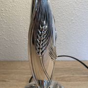 Paire de lampe argentée de Marcello gorgio abat jour murano
