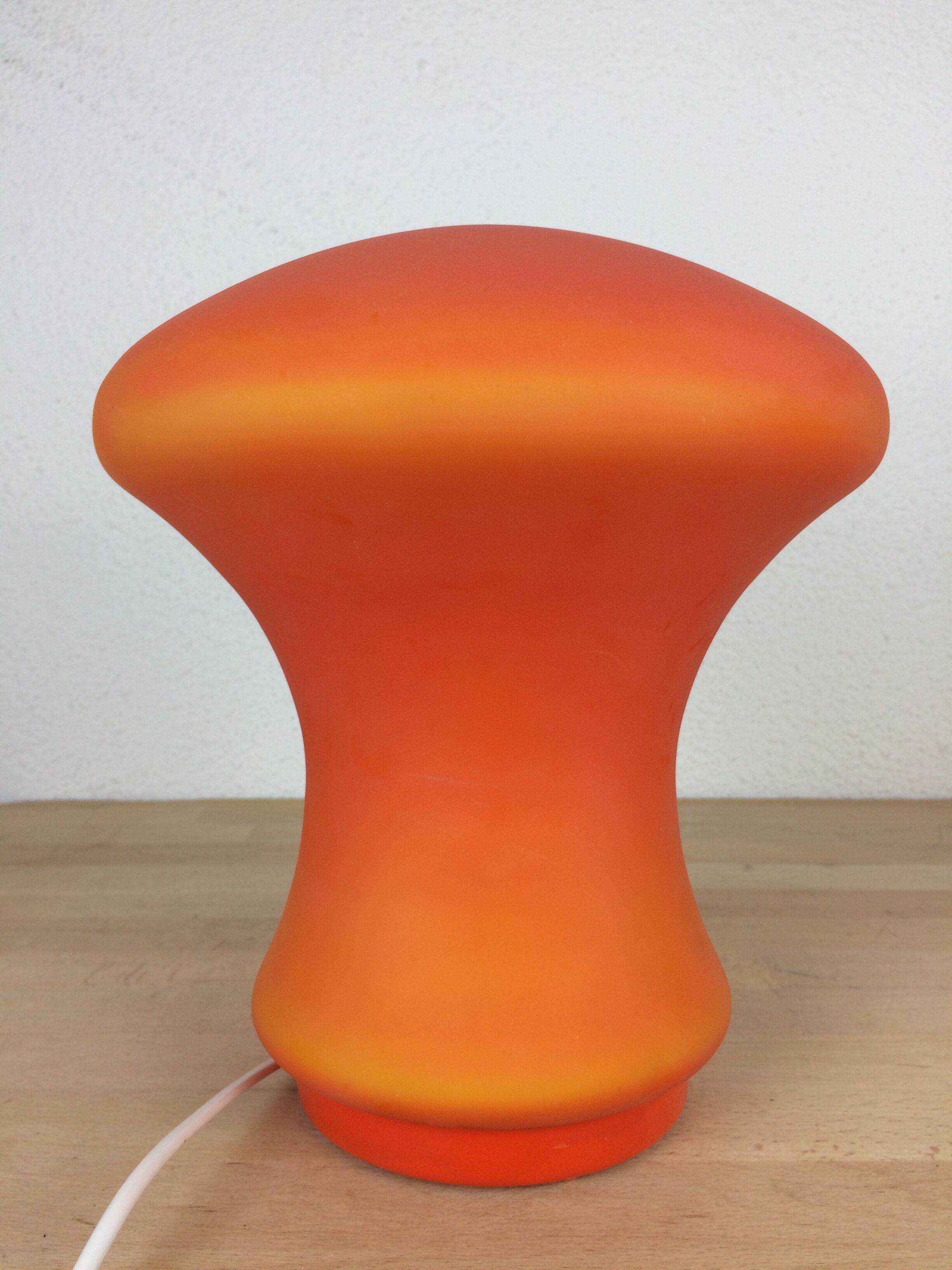 Atomic mushroom lamp orange glass 70's
