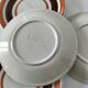 6 dessert plates Castellania – concentric orange and brown design