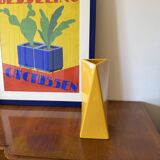 Space age yellow ceramic vase, Pietro Arosio, Parravicini Italy ca. 1960