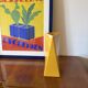Space age yellow ceramic vase, Pietro Arosio, Parravicini Italy ca. 1960