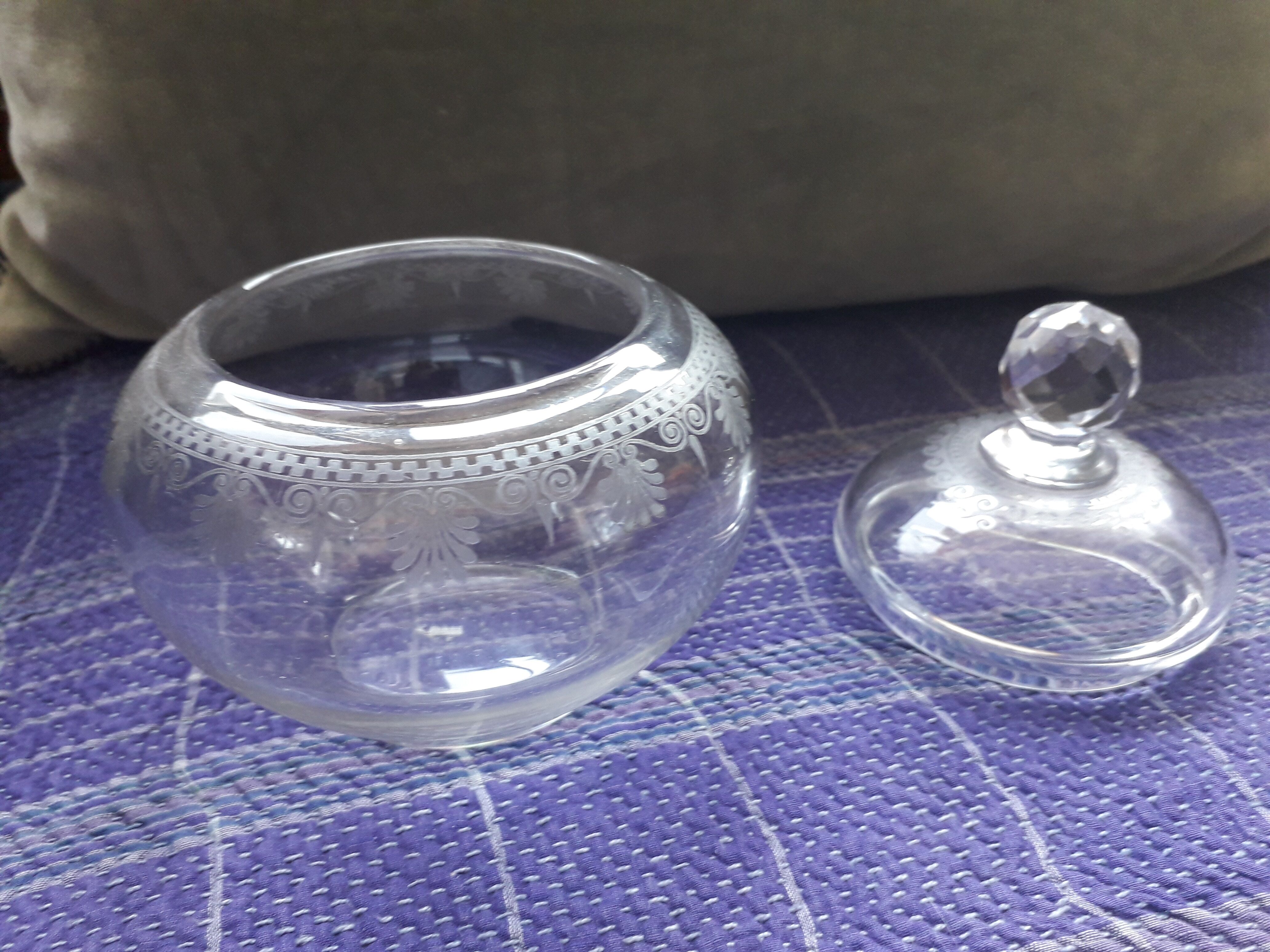 Napoleon III style glass sugar bowl