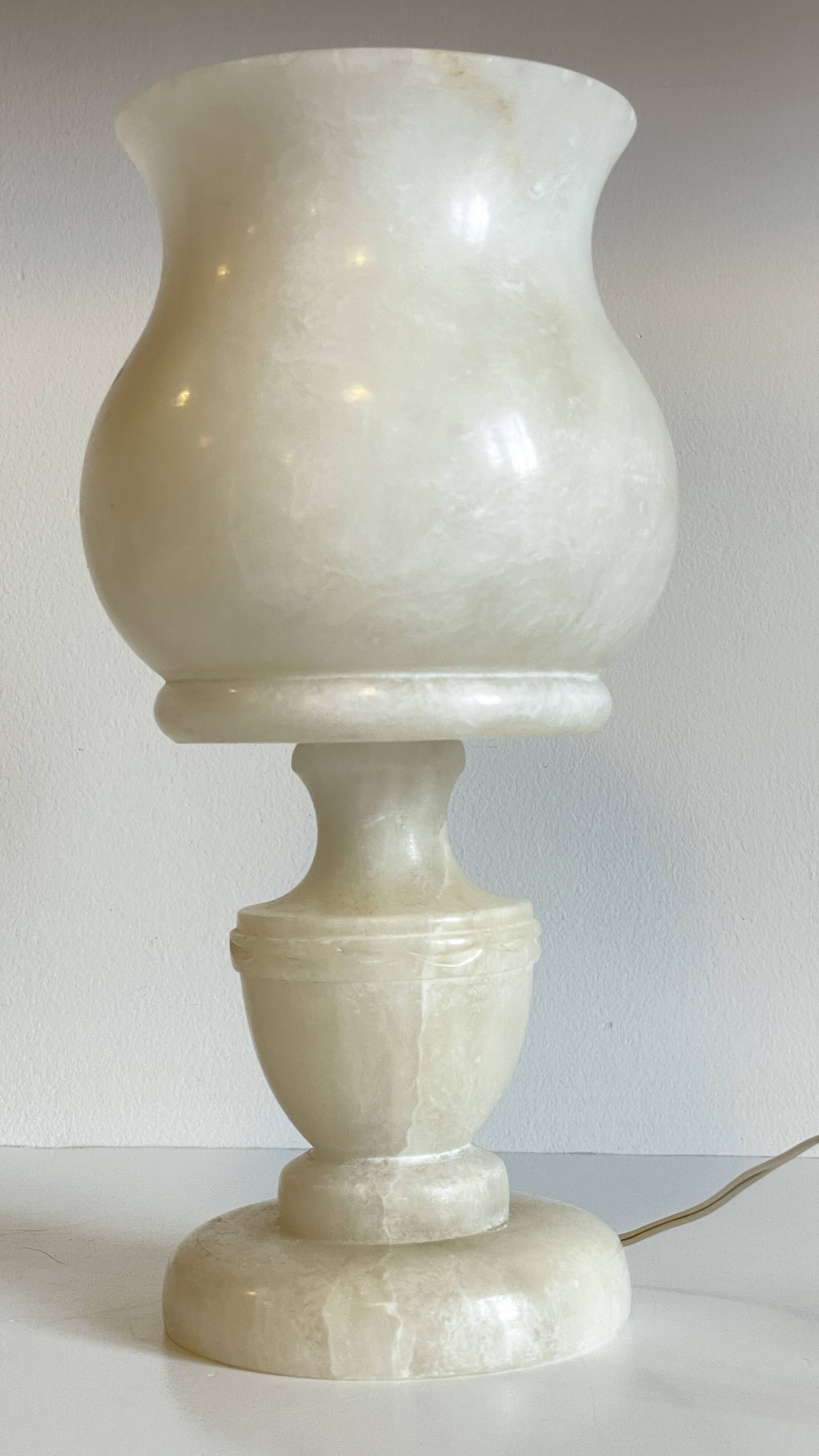 70s Tulip LAMP in ALABASTER Stone