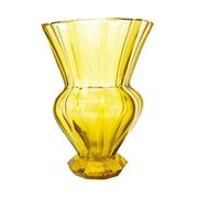 Art Deco vase, yellow crystal, designed by J. Hoffmann, Bohemia, Czechoslovakia, 1930s