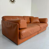 DESEDE ds 76 vintage design camel leather 2-seater sofa