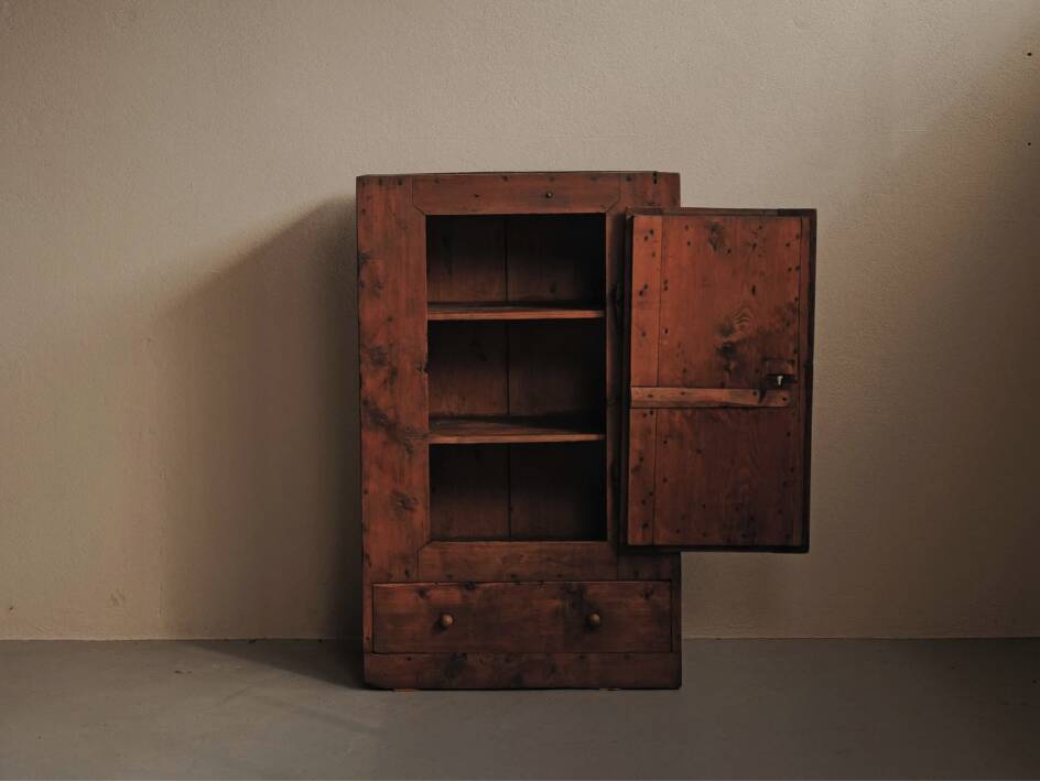 Mountain furniture in pine and larch, Folk art, Savoie, 19th century