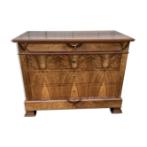 Commode style Louis Philippe en ronce de noyer,  fin XIXème