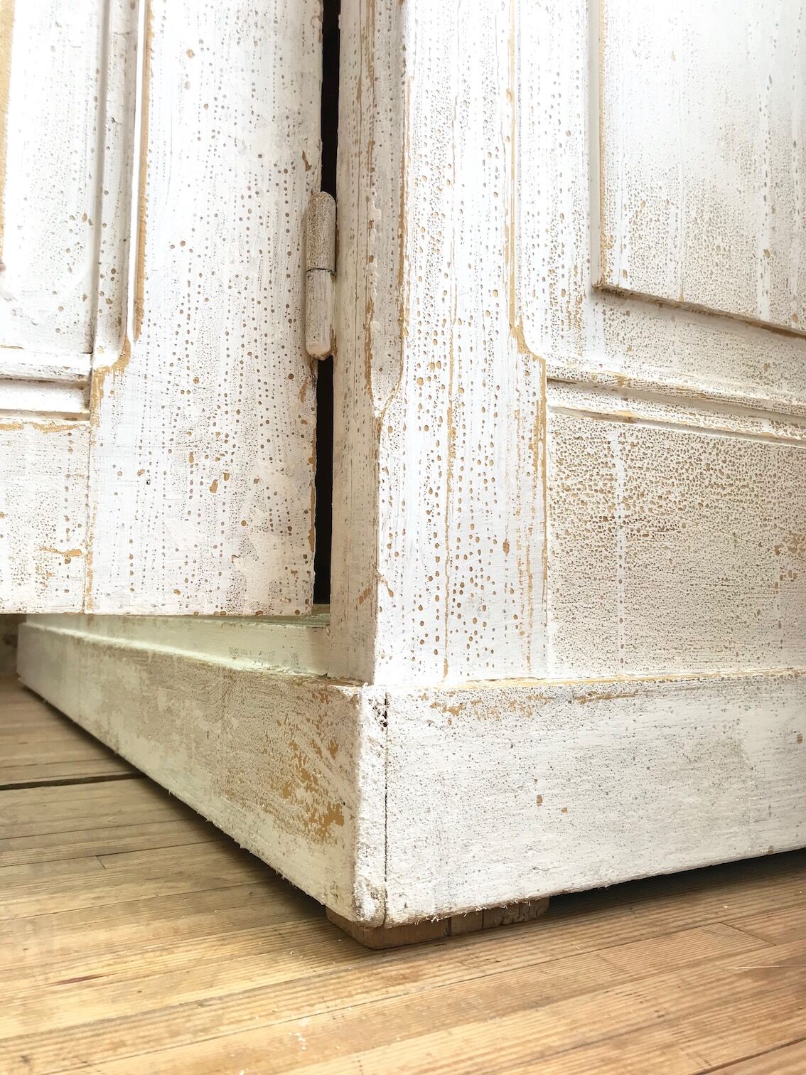 Antique wardrobe in patinated pine
