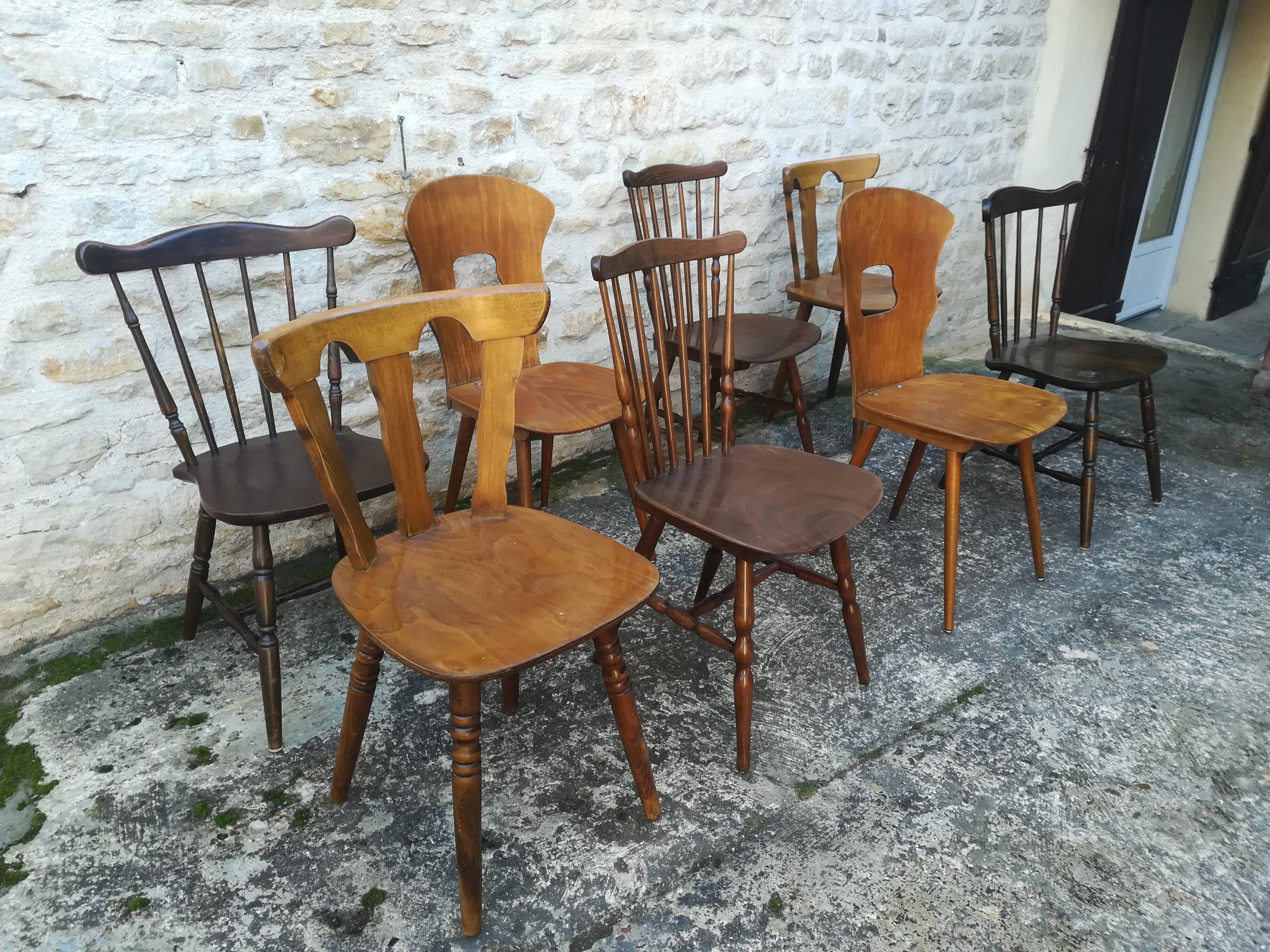 Mismatched bistro chairs