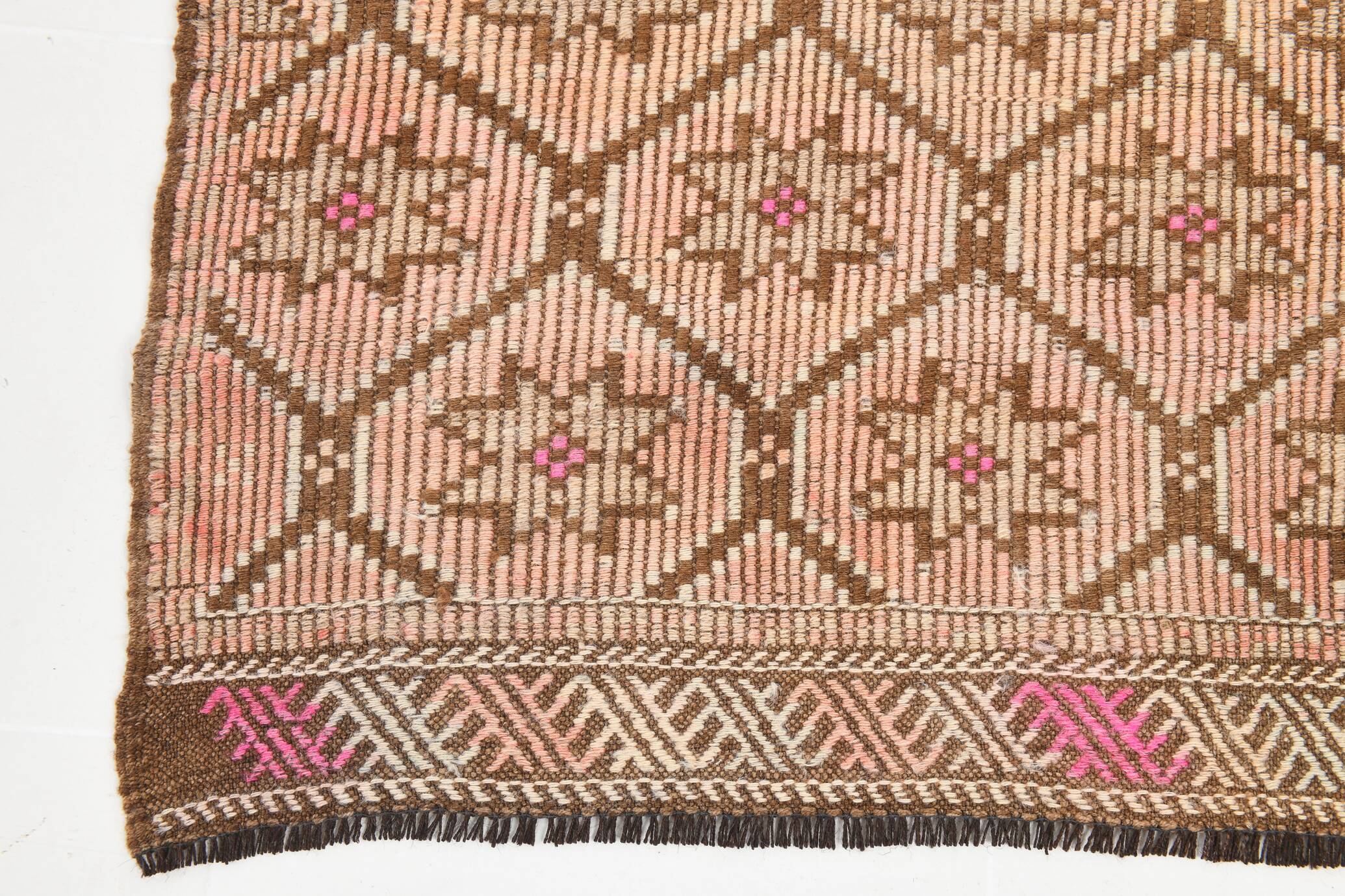 5x10 Peach & Brown Persian Kilim Rug, 166x300Cm