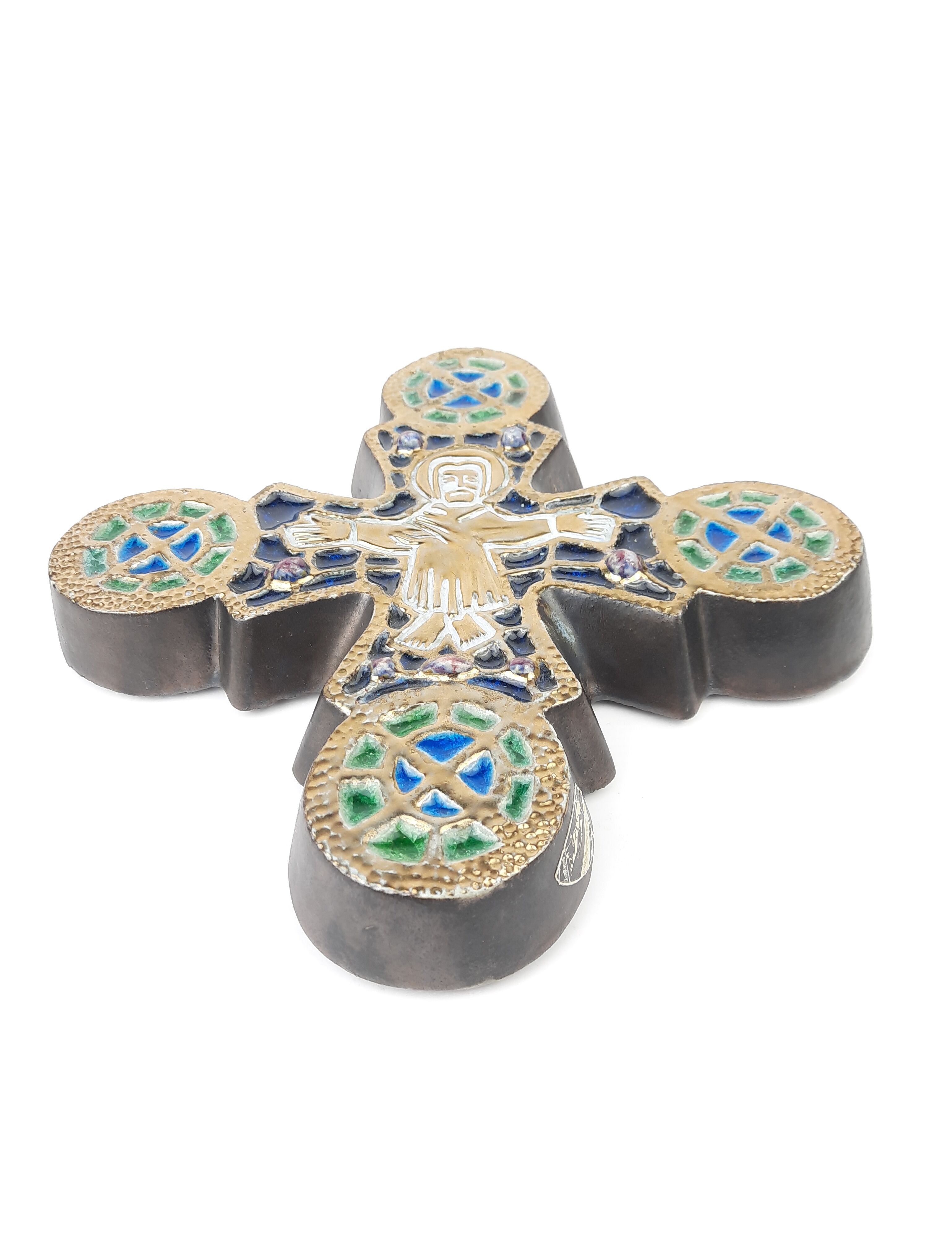 Art deco roger guérin bouffiloux ceramic cross