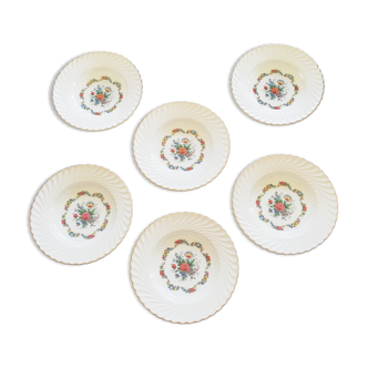 Set of 6 flowered plates Lunéville KG