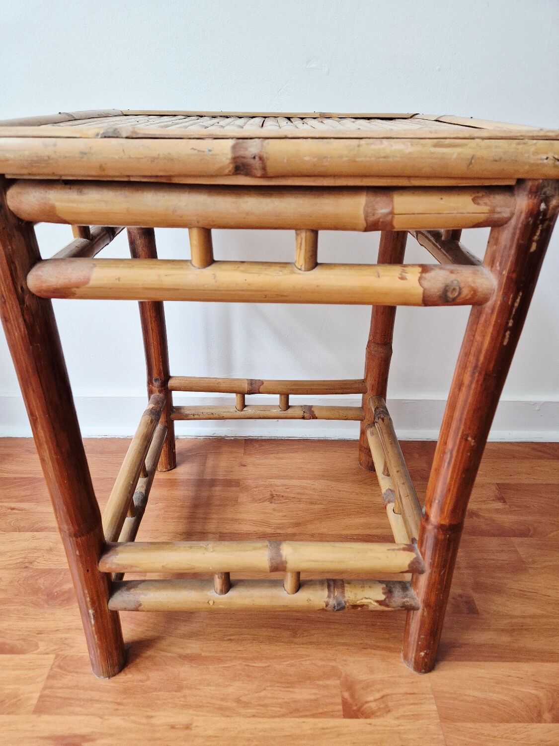 Vintage coffee table in bamboo and rattan '1970s – Bohemian/Exotic style