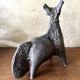 Black glazed ceramic sculpture signed Pouchain – Circa 1960