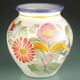Vase faience motif printanier Fabrice Cudenec Quimper FAB