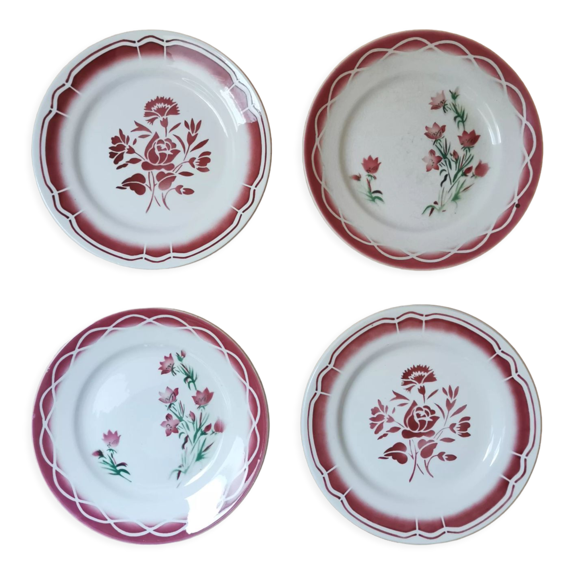 Mismatched retro dessert plates