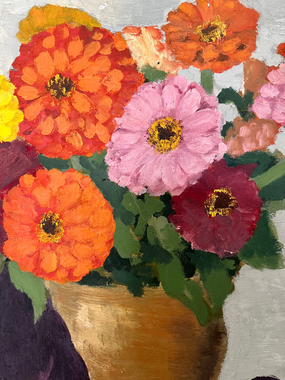 Oil on canvas flowers