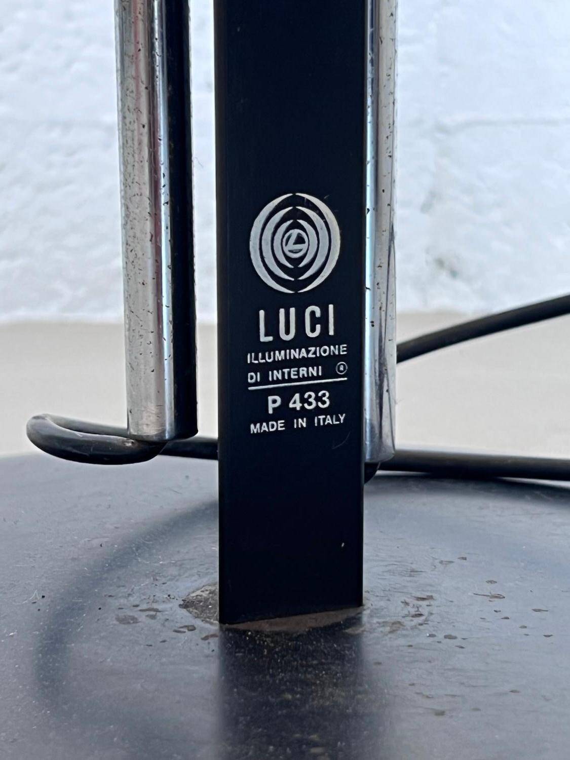 Lampadaire par Brusasco et Torletta mod P433 pour Luci Milano, modernisme italien.