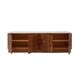 Italian Oak Wood Sideboard with Travertine Marble Top and Hand Carved Patte