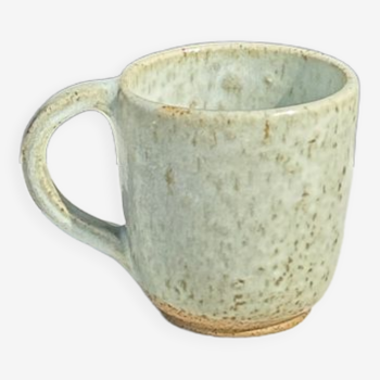 Tasse mug en céramique indonésienne glacée mouchetée à anse