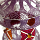 Purple macrame pendant light, 70s