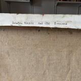 Large figurative oil painting from the 90s – Post-Cubist composition – French artist