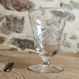 6 Chiseled Crystal Glasses, 1950s