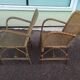 Lot 2 fauteuil et une table en rotin osier de jardin