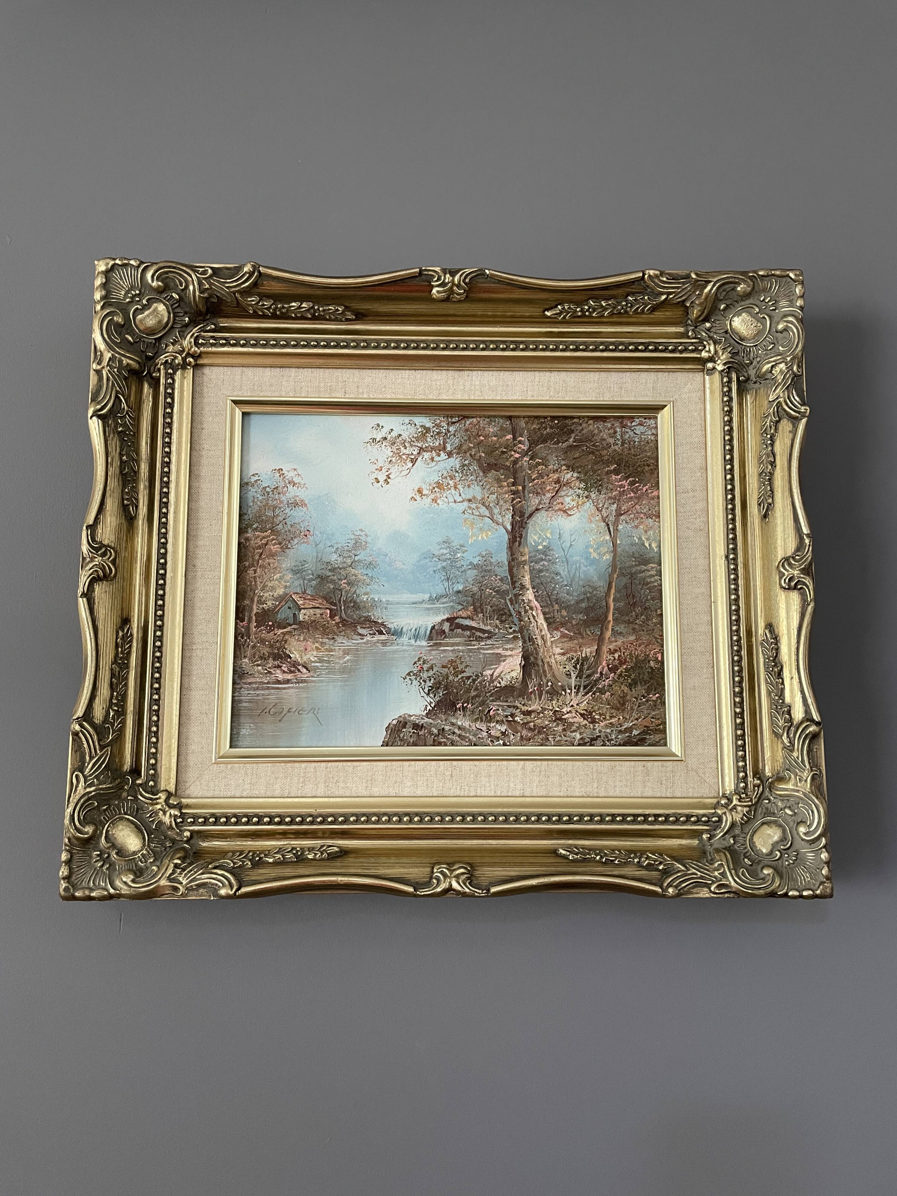 Signed oil painting - landscape - irène cafieri