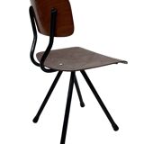 Vintage industrial children's chair, school chair, Dutch design