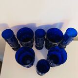 8 verres Pilgrim bleu cobalt