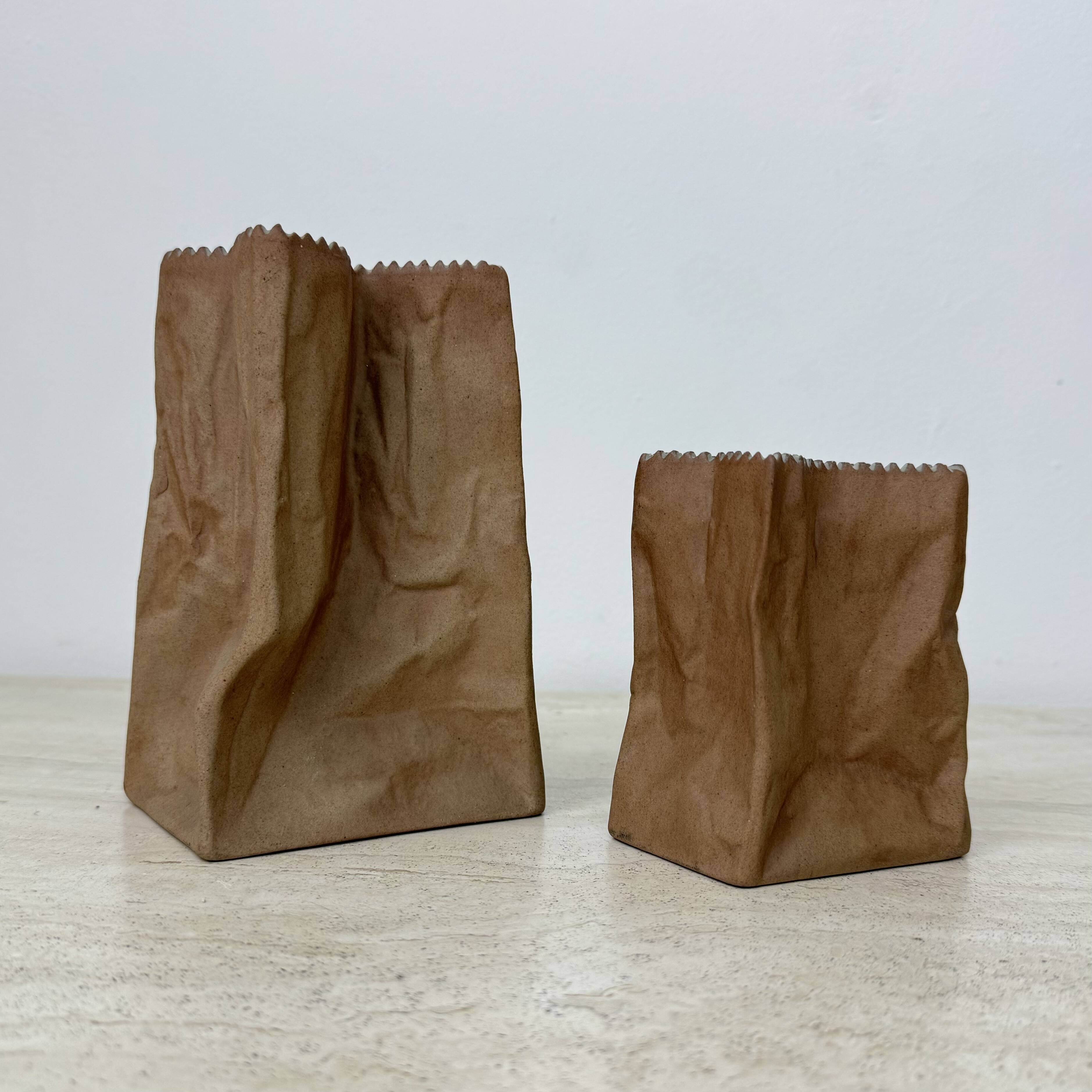 Set of 2 Rosenthal Paper bag vase by Tapio Wirkkala , 1970’s