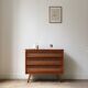 Commode vintage avec rotin