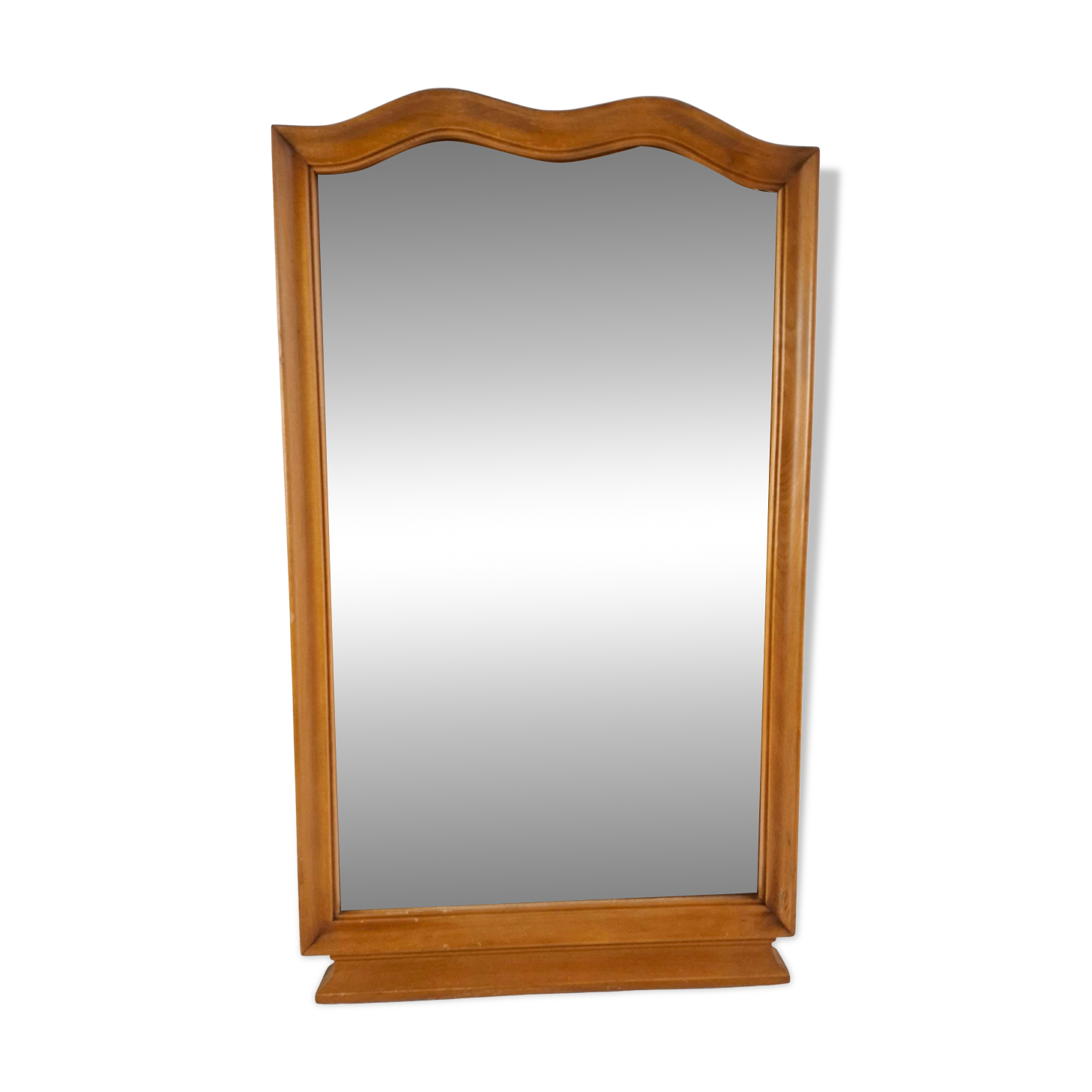 Mid-Century Walnut Mirror from 1960s Czechoslovakia, Organic Curved Frame