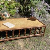 Vintage rattan coffee table