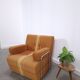 Vintage 1970s retractable lounge chair – Ochre yellow brown, sofa bed
