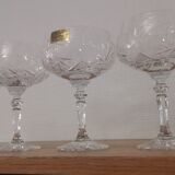 4 Champagne glasses in cut bohemian crystal Claudia