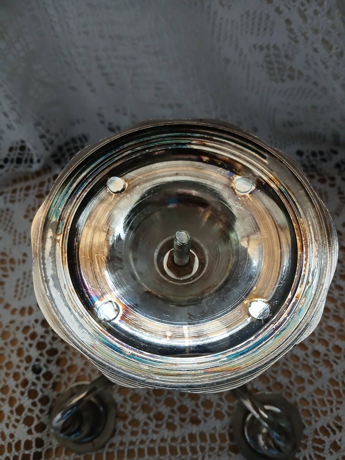 5-headed metal candlestick