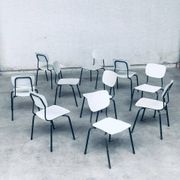 Industrial Dutch Stacking Chairs, 1960s, Set of 10