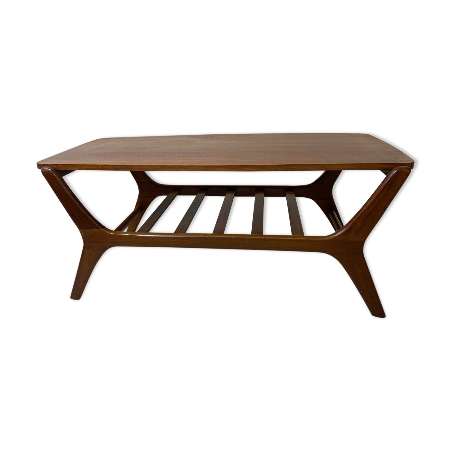 Table basse scandinave en teck par Louis Van Teeffelen pour Wébé