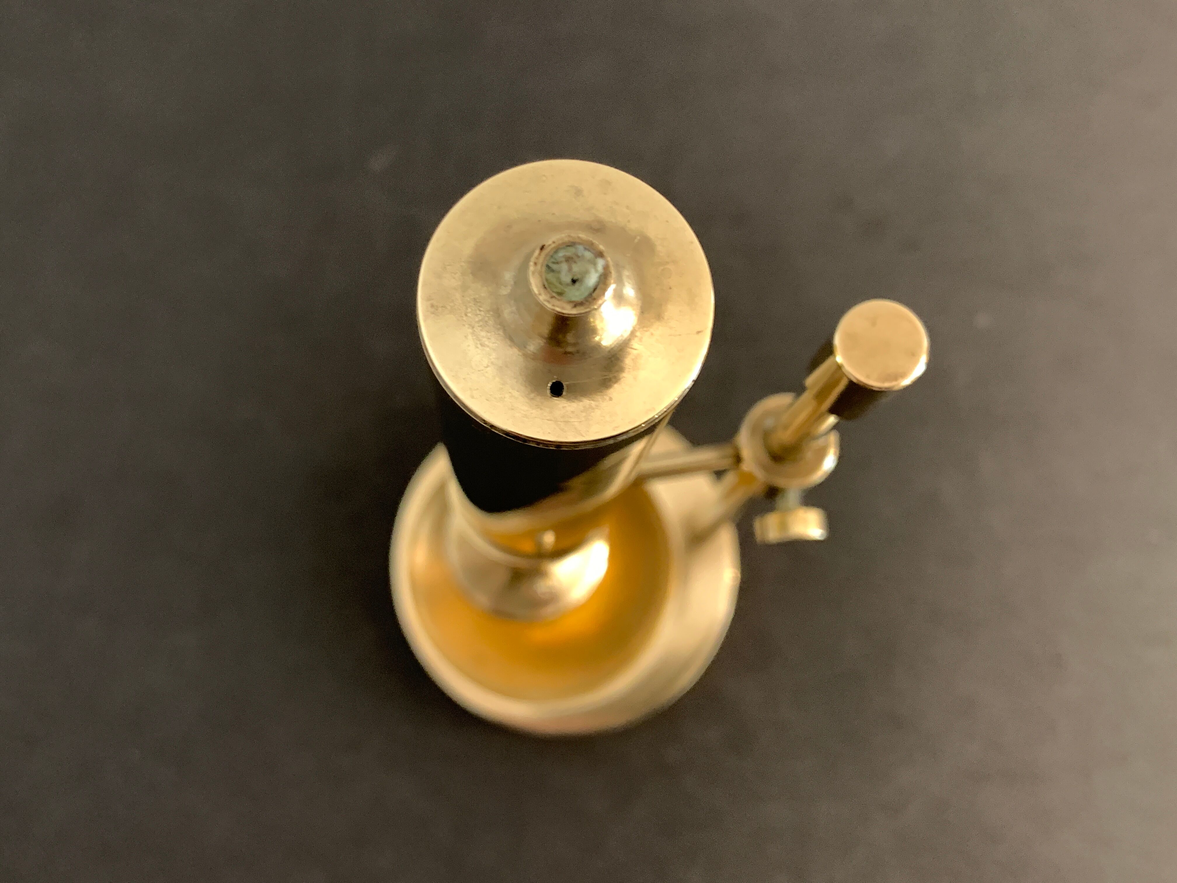 Marine gyroscopic oil lamp in polished solid brass, Ilse Ammonsen for Daproma, Denmark, 1950