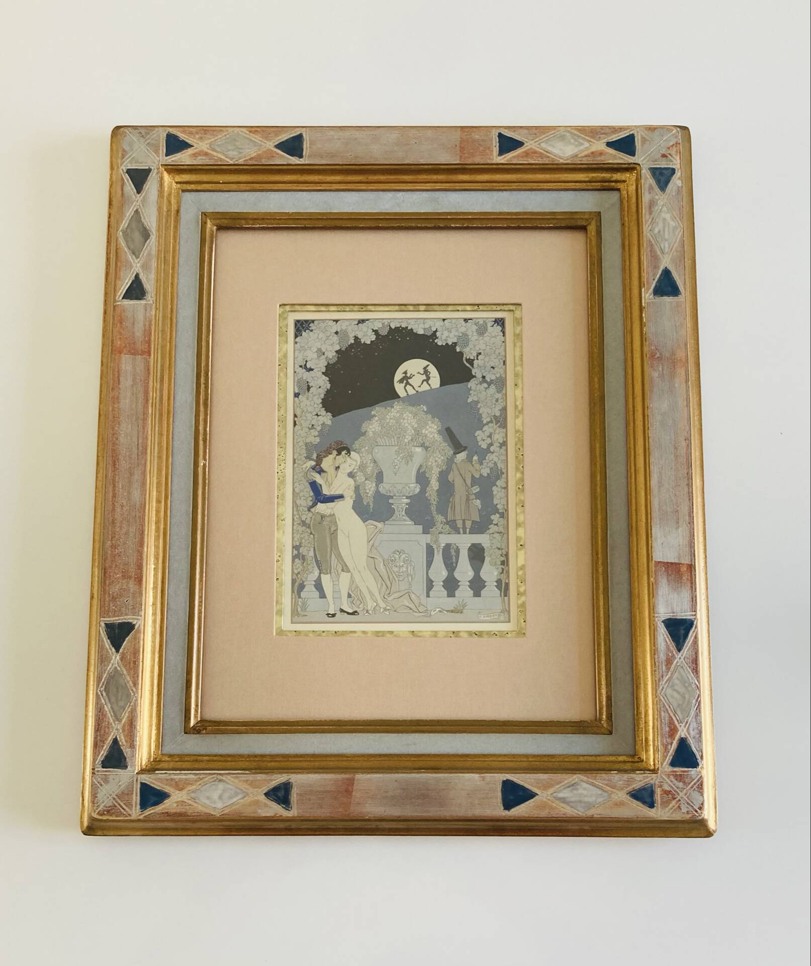 Framed lithograph signed by Georges Barbier (1882-1932)