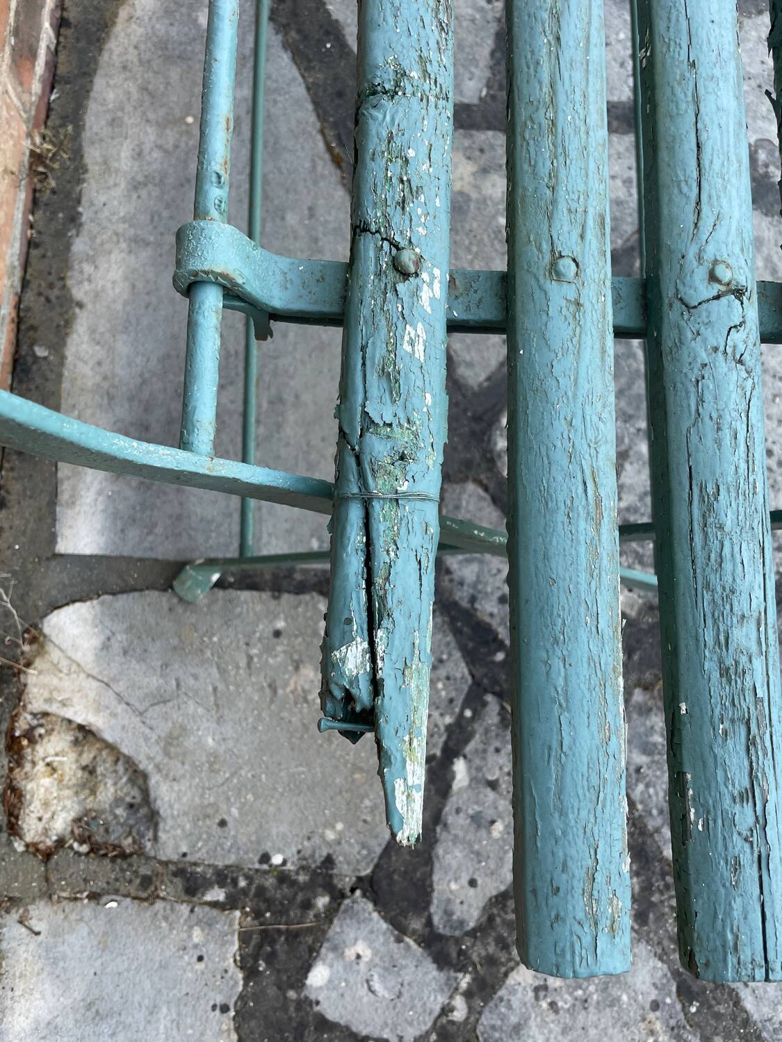 Antique folding garden bench