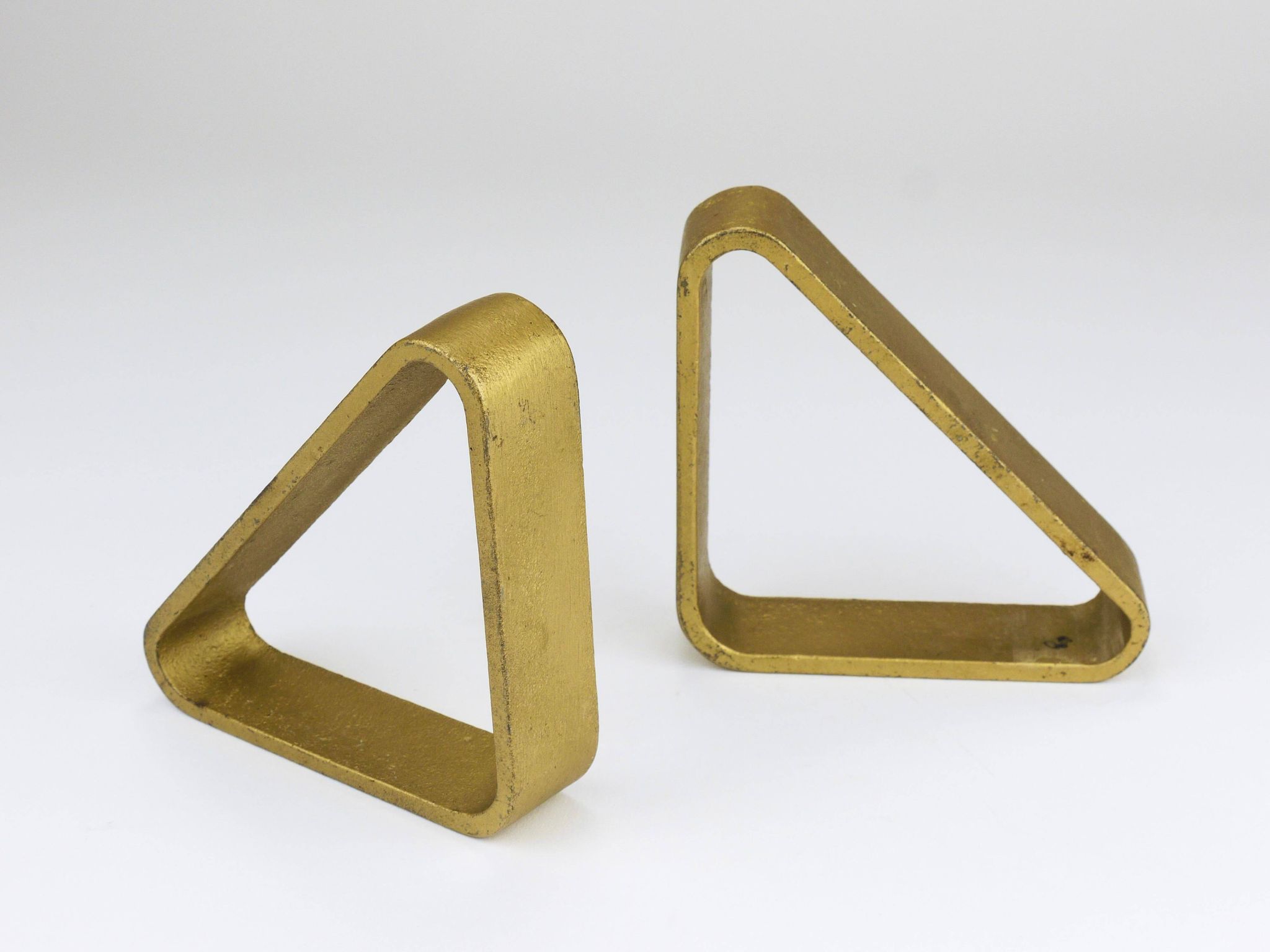 Carl Aubock III Pair of Triangular Bookends in Gilded Iron 5443, Vienna/Austria, 1970s